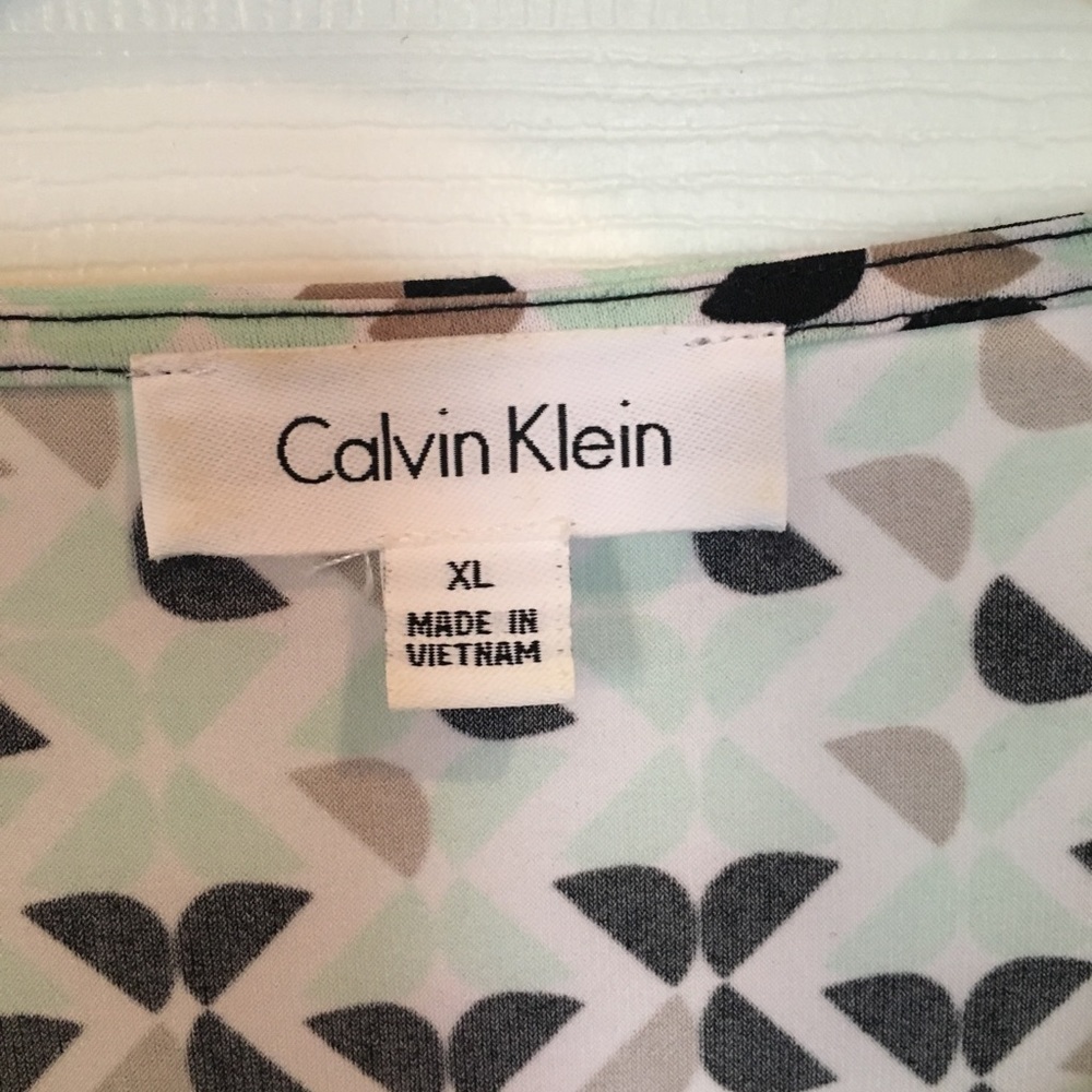 Calvin Klein Green, Taupe, Black Stretch Top - Picture 4 of 5